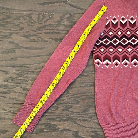 L.L. L.L. Bean Women's Cashmere Blend Sweater Rose Heather Fair Isle Size XS NWT - Picture 6 of 8